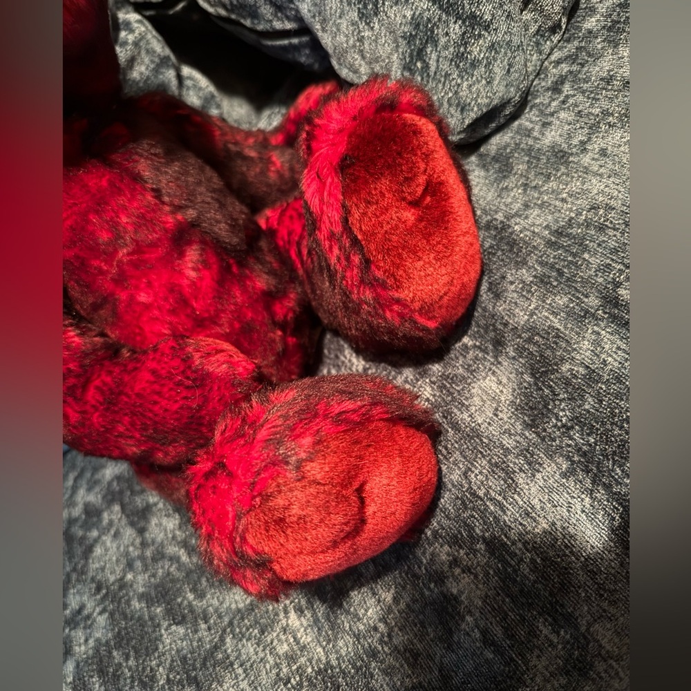 Vintage Vivid Red and Black Teddy Bear - Picture 6 of 8